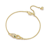 Bracelet Serpent Tête de Serpent Doré Zircon Bijou Cadeau - Biloria