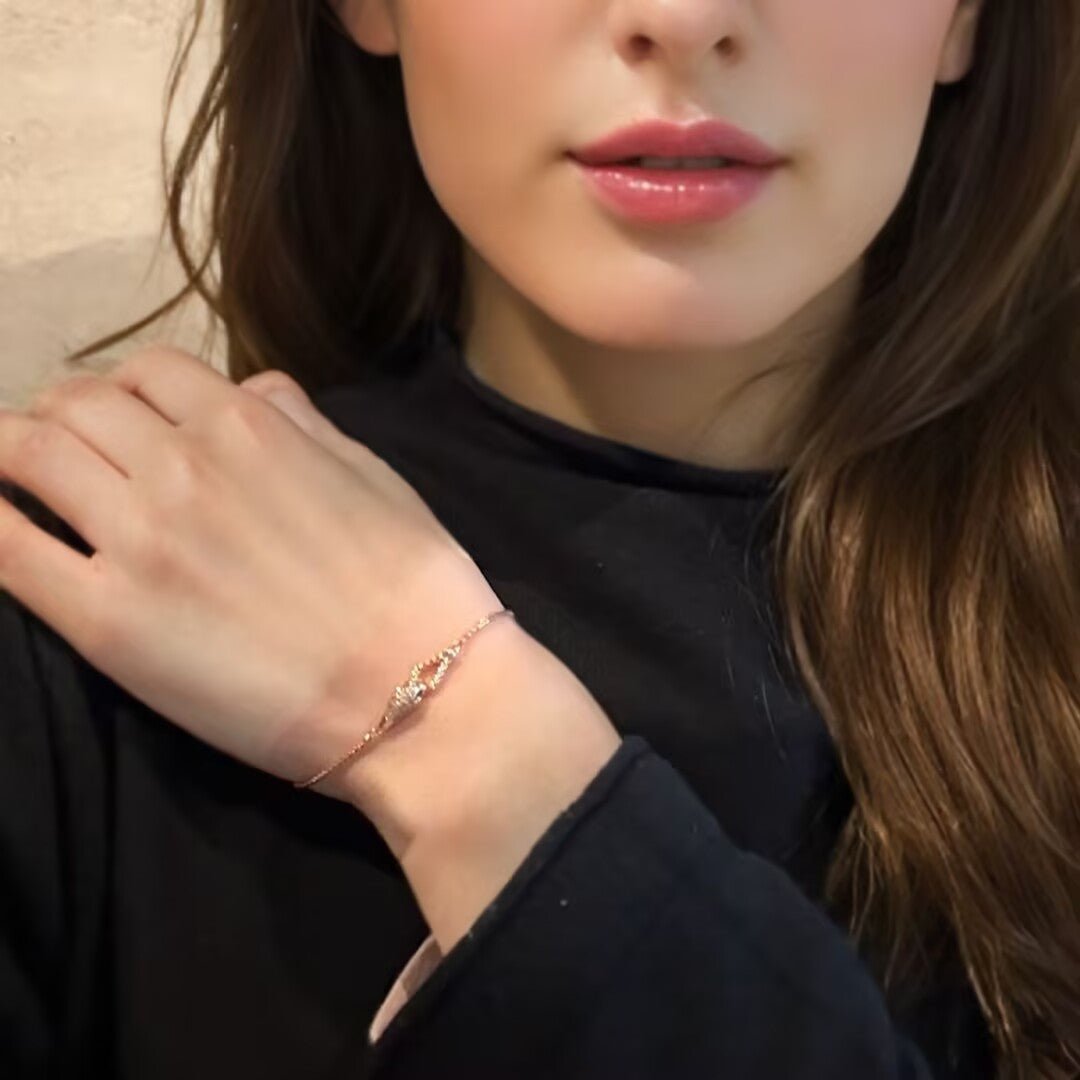 Bracelet Serpent Tête de Serpent Doré Zircon Bijou Cadeau - Biloria