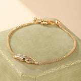 Bracelet Serpent Tête de Serpent Doré Zircon Bijou Cadeau - Biloria