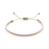 Bracelet Tibétain Tissé Main – Apatite et Motifs Argentés - Biloria
