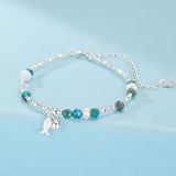 Bracelet Topaze Bleue Poisson Argent 925 Ajustable - Biloria