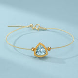 Bracelet Topaze Bleue Trilogie Céleste Argent Plaqué Or - Biloria
