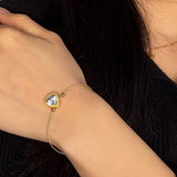 Bracelet Topaze Bleue Trilogie Céleste Argent Plaqué Or - Biloria