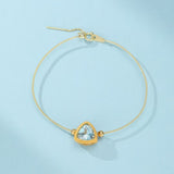 Bracelet Topaze Bleue Trilogie Céleste Argent Plaqué Or - Biloria