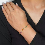 Bracelet Tourmaline Brute Argent Plaqué Or — Bijou Protecteur - Biloria