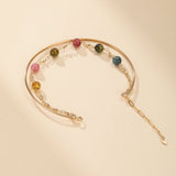 Bracelet Tourmaline Harmonie Cosmique Plaqué Or 14k - Biloria