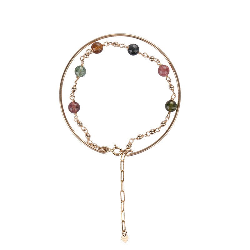 Bracelet Tourmaline Harmonie Cosmique Plaqué Or 14k - Biloria