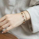 Bracelet Tourmaline Harmonie Cosmique Plaqué Or 14k - Biloria
