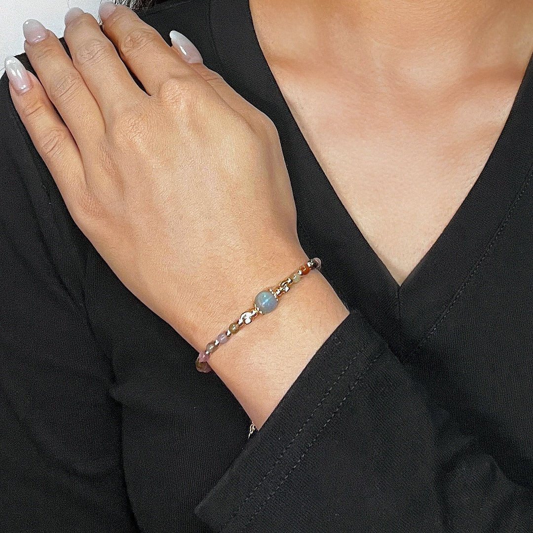 Bracelet Tourmaline Labradorite : Protection et Intuition - Biloria