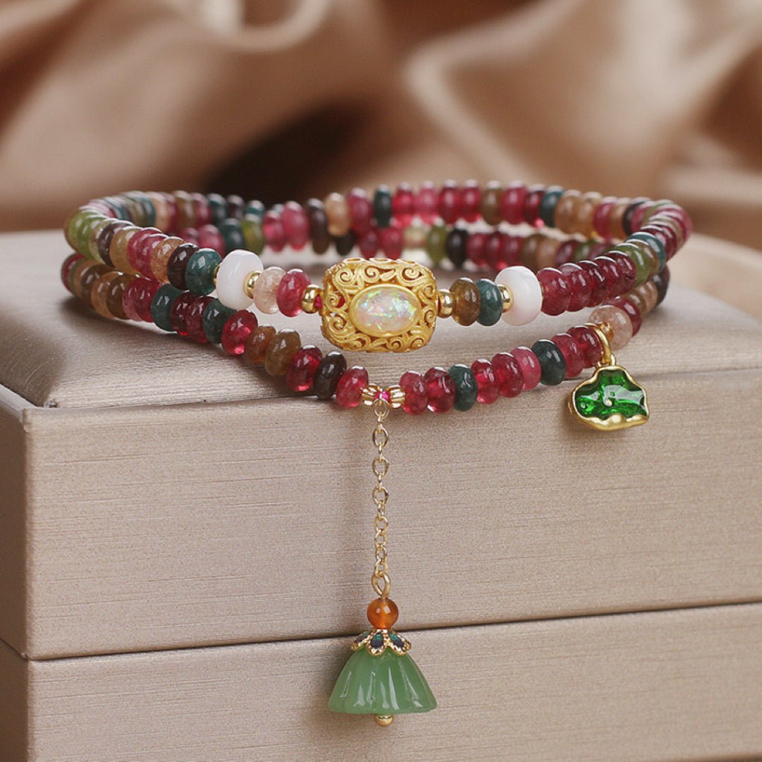 Bracelet Tourmaline Lotus – Protection et Harmonie pour le Bureau - Biloria