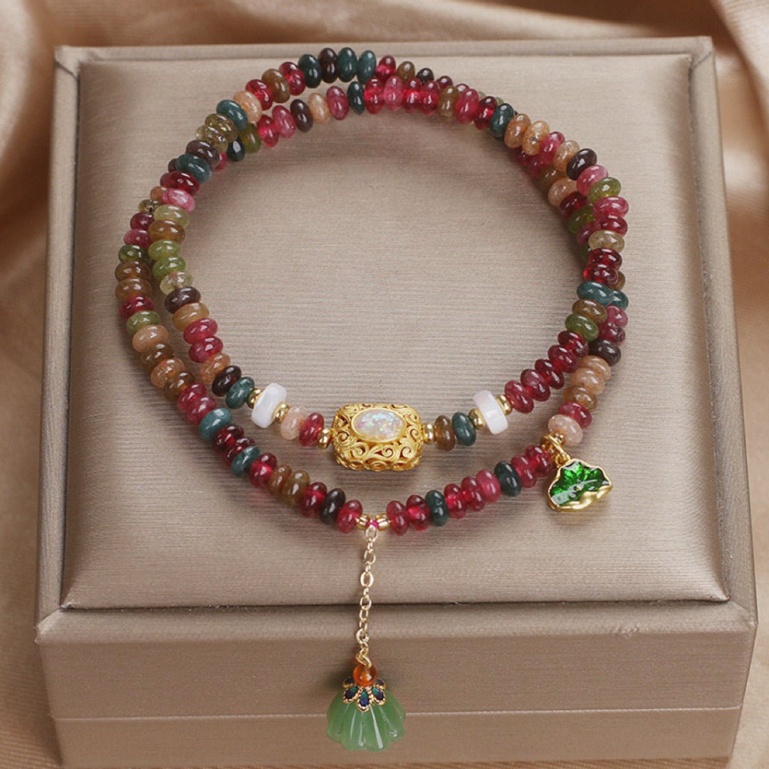 Bracelet Tourmaline Lotus – Protection et Harmonie pour le Bureau - Biloria