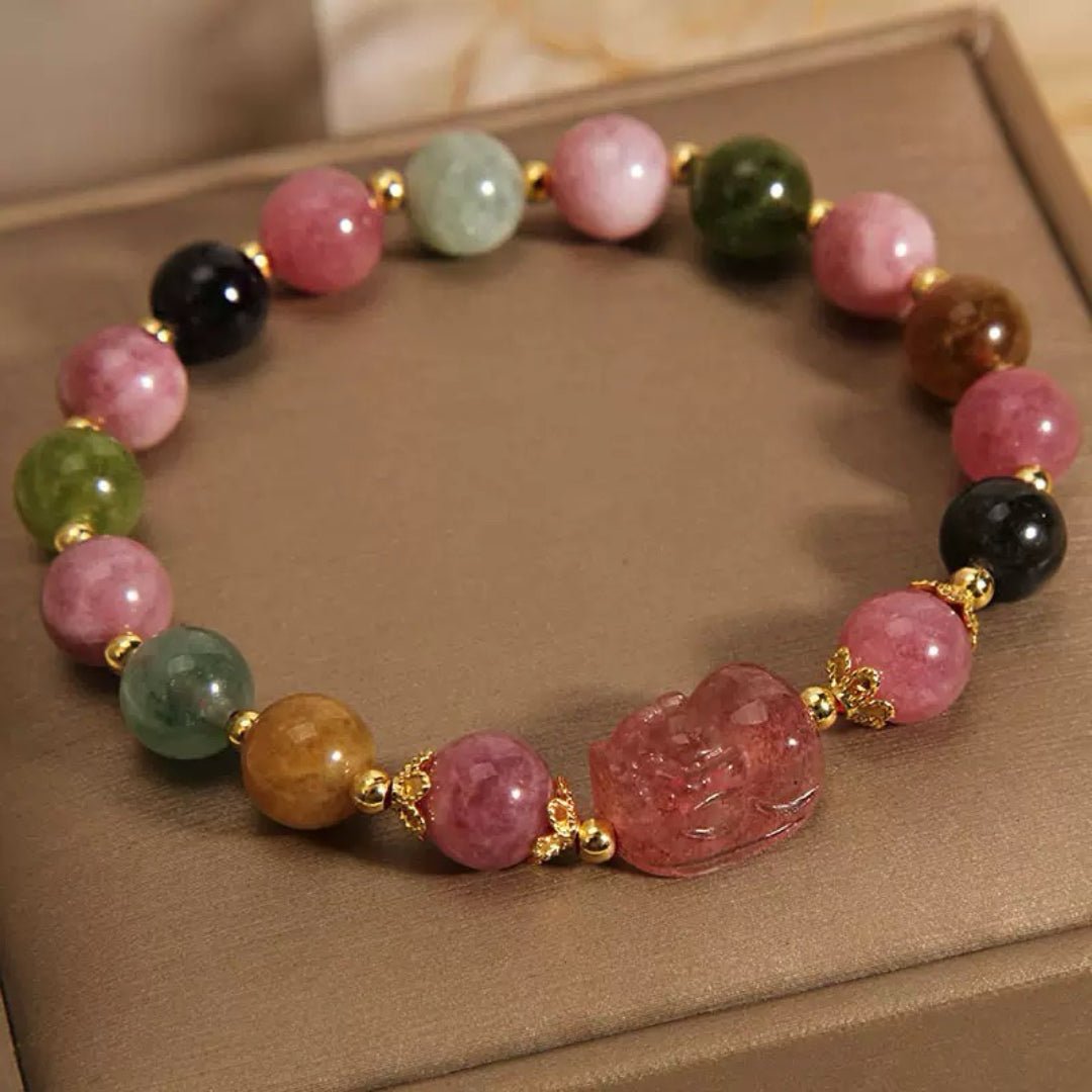 Bracelet Tourmaline Pixiu Protection Abondance - Biloria
