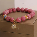 Bracelet Tourmaline Rose et Cristal de Roche pour Émotions Douces - Biloria