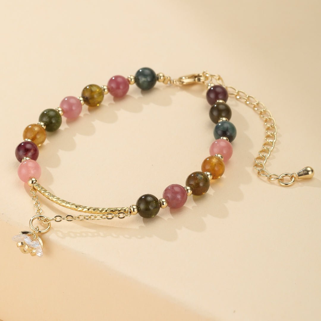 Bracelet Tourmaline Rose Éternelle : Bijou Ajustable - Biloria