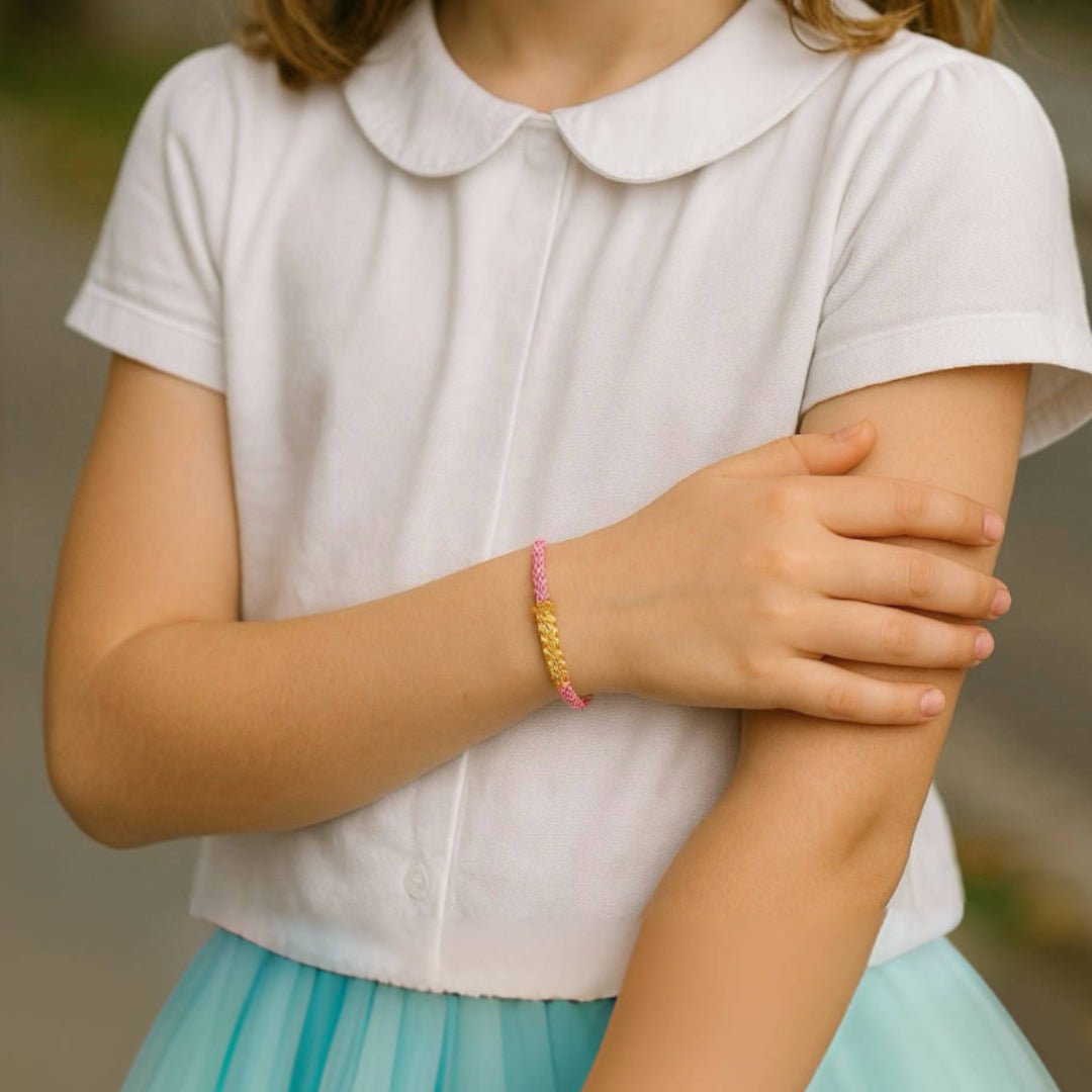 Bracelet Tressé Enfant Fils de Couleur - Bijou Ajustable - Biloria