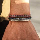 Bracelet Trio Bénédiction – Apatite et Fil Rouge - Biloria