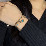 Bracelet Turquoise Arbre de Vie Acier Doré - Biloria