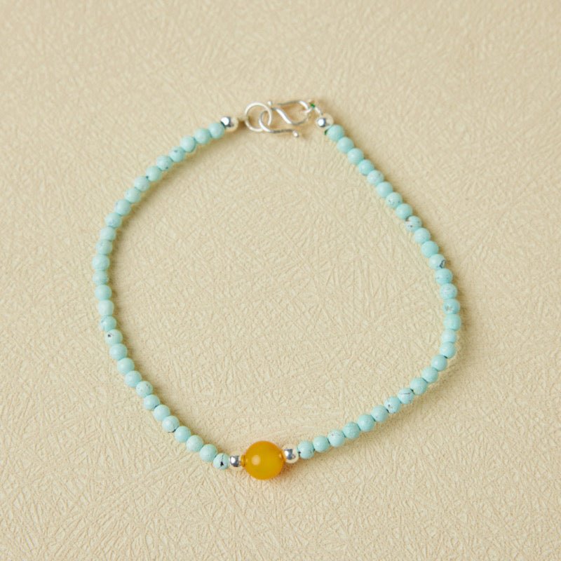 Bracelet Turquoise Argent Ajustable Protection Bien-Être - Biloria