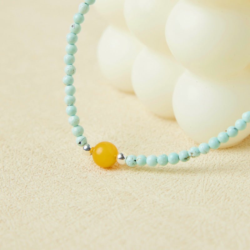 Bracelet Turquoise Argent Ajustable Protection Bien-Être - Biloria