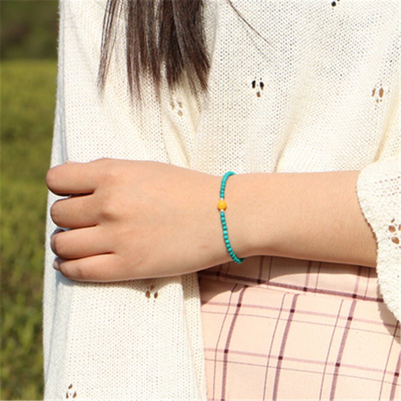 Bracelet Turquoise Argent Ajustable Protection Bien-Être - Biloria
