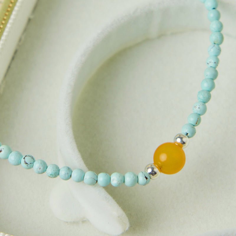 Bracelet Turquoise Argent Ajustable Protection Bien-Être - Biloria
