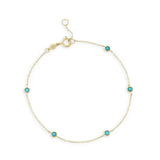 Bracelet Turquoise et Or Fins – Argent 925 Plaqué Or - Biloria