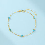 Bracelet Turquoise et Or Fins – Argent 925 Plaqué Or - Biloria