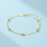 Bracelet Turquoise et Or Fins – Argent 925 Plaqué Or - Biloria