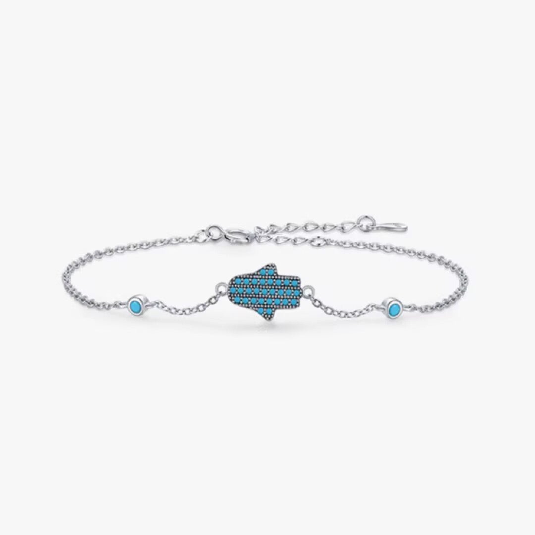 Bracelet Turquoise Pierre Naturelle Argent 925 - Biloria