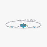 Bracelet Turquoise Pierre Naturelle Argent 925 - Biloria
