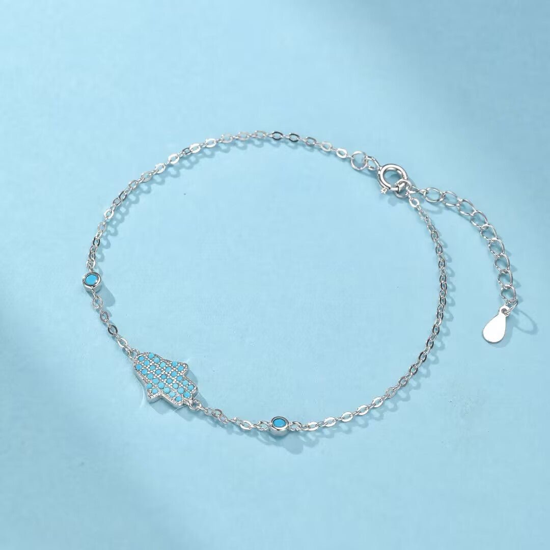 Bracelet Turquoise Pierre Naturelle Argent 925 - Biloria