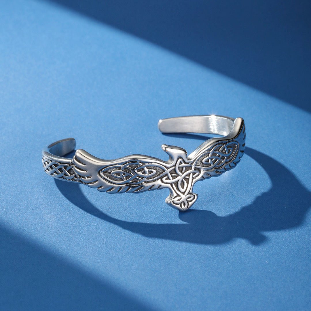 Bracelet Viking Acier Aigle Nordique - Puissance et Liberté - Biloria