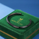 Bracelet Viking Jonc Runes Gravées Protection Lithothérapie - Biloria