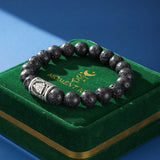 Bracelet Viking Pierre de Lave - Symbole de Force et Cadeau - Biloria