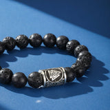 Bracelet Viking Pierre de Lave - Symbole de Force et Cadeau - Biloria