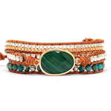 Bracelet Wrap Malachite : Bijou Bohème Chic pour Quotidien Apaisé - Biloria