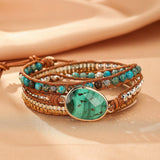Bracelet Wrap Malachite : Bijou Bohème Chic pour Quotidien Apaisé - Biloria