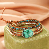 Bracelet Wrap Malachite : Bijou Bohème Chic pour Quotidien Apaisé - Biloria