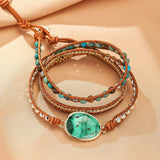 Bracelet Wrap Malachite : Bijou Bohème Chic pour Quotidien Apaisé - Biloria
