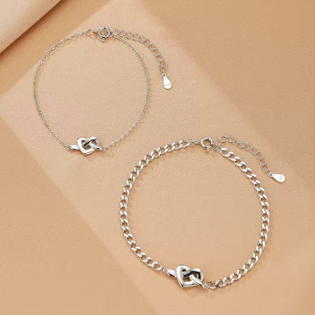 Bracelets Couple Argent 925 Symbole Infini Fiançailles - Biloria