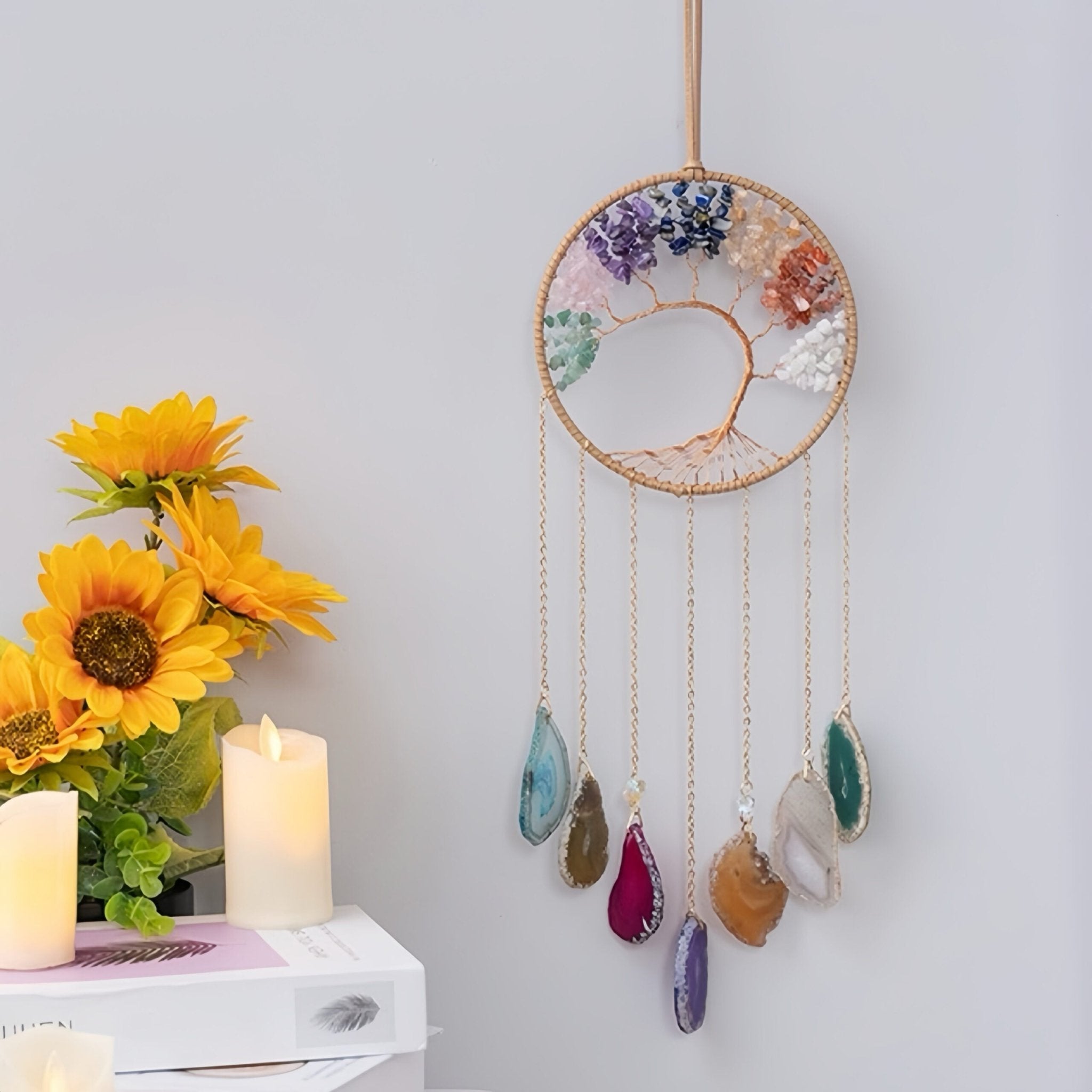 Capteur de Soleil Arbre de Vie en Agate – Harmonie Spirituelle - Biloria