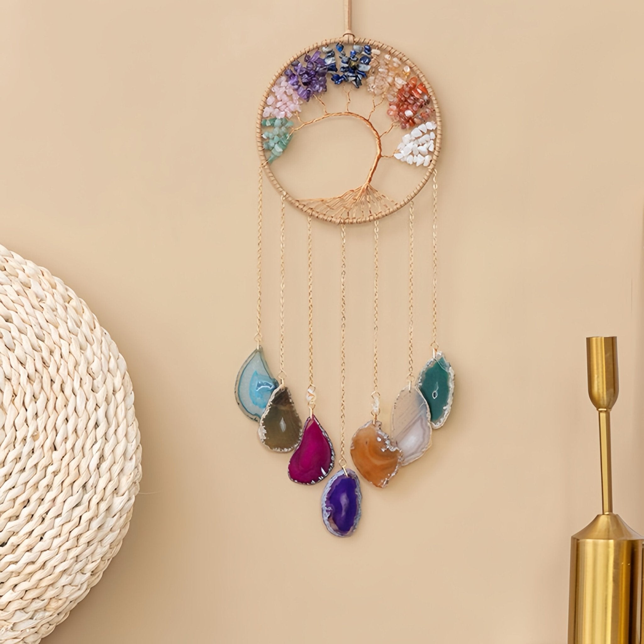 Capteur de Soleil Arbre de Vie en Agate – Harmonie Spirituelle - Biloria