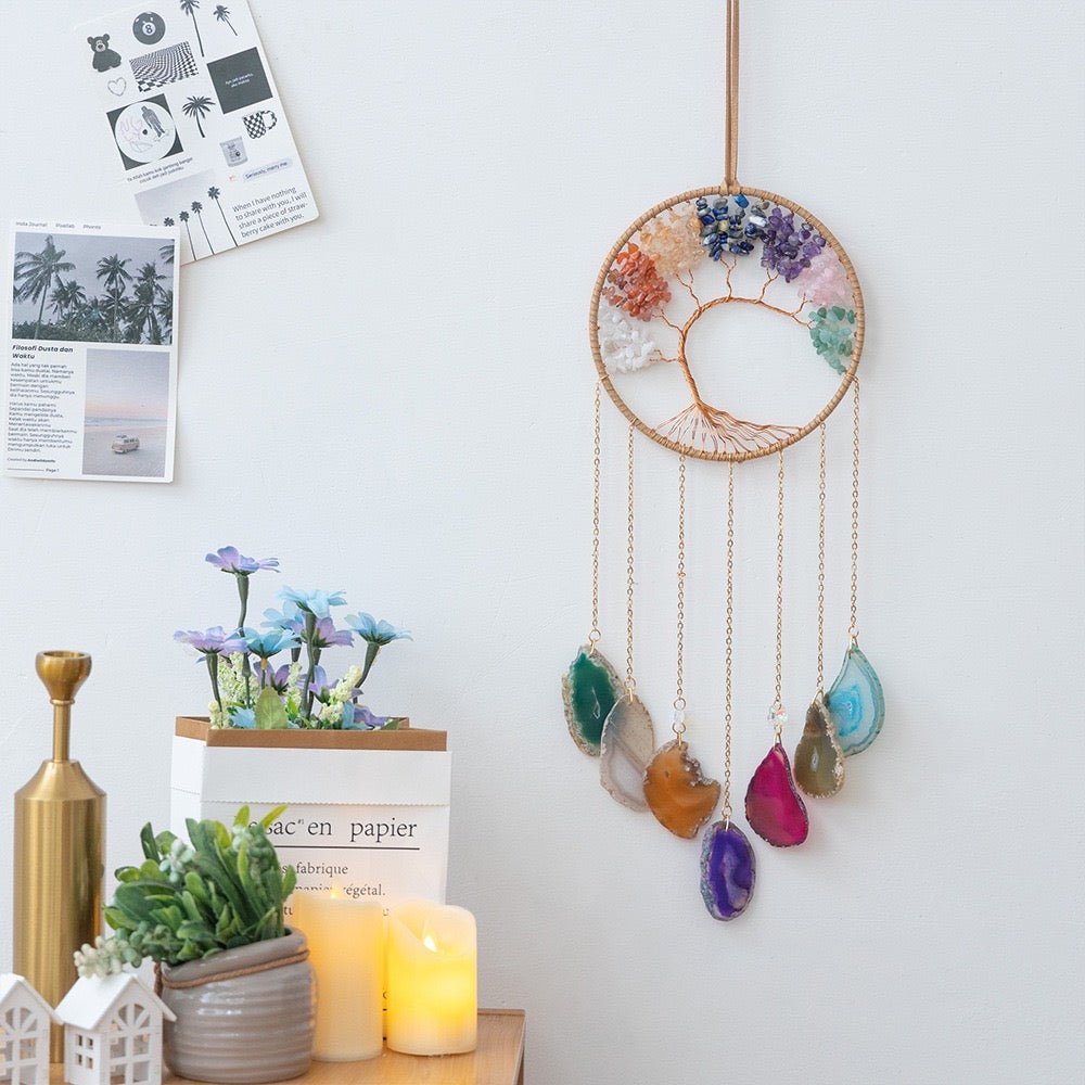 Capteur de Soleil Arbre de Vie en Agate – Harmonie Spirituelle - Biloria