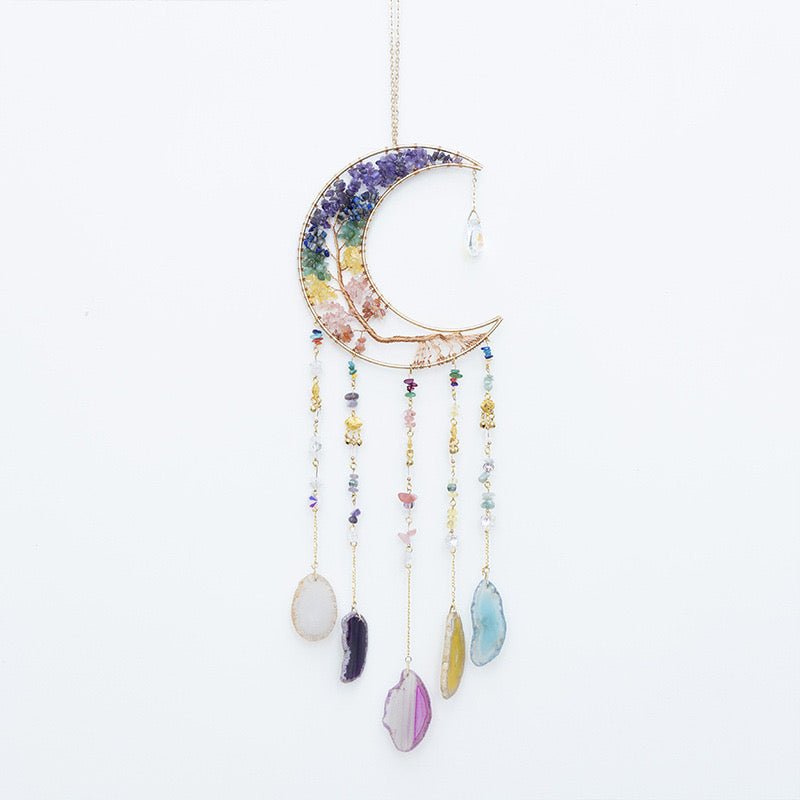 Capteur de Soleil Arbre de Vie Lune 17 cm Agate - Biloria
