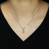 Citrine Ovale Pendentif Argent Plaqué Or - Biloria
