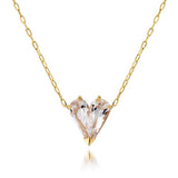 Cœur Cristallin en Cristal de Roche – Pendentif Argent Plaqué Or 18k - Biloria