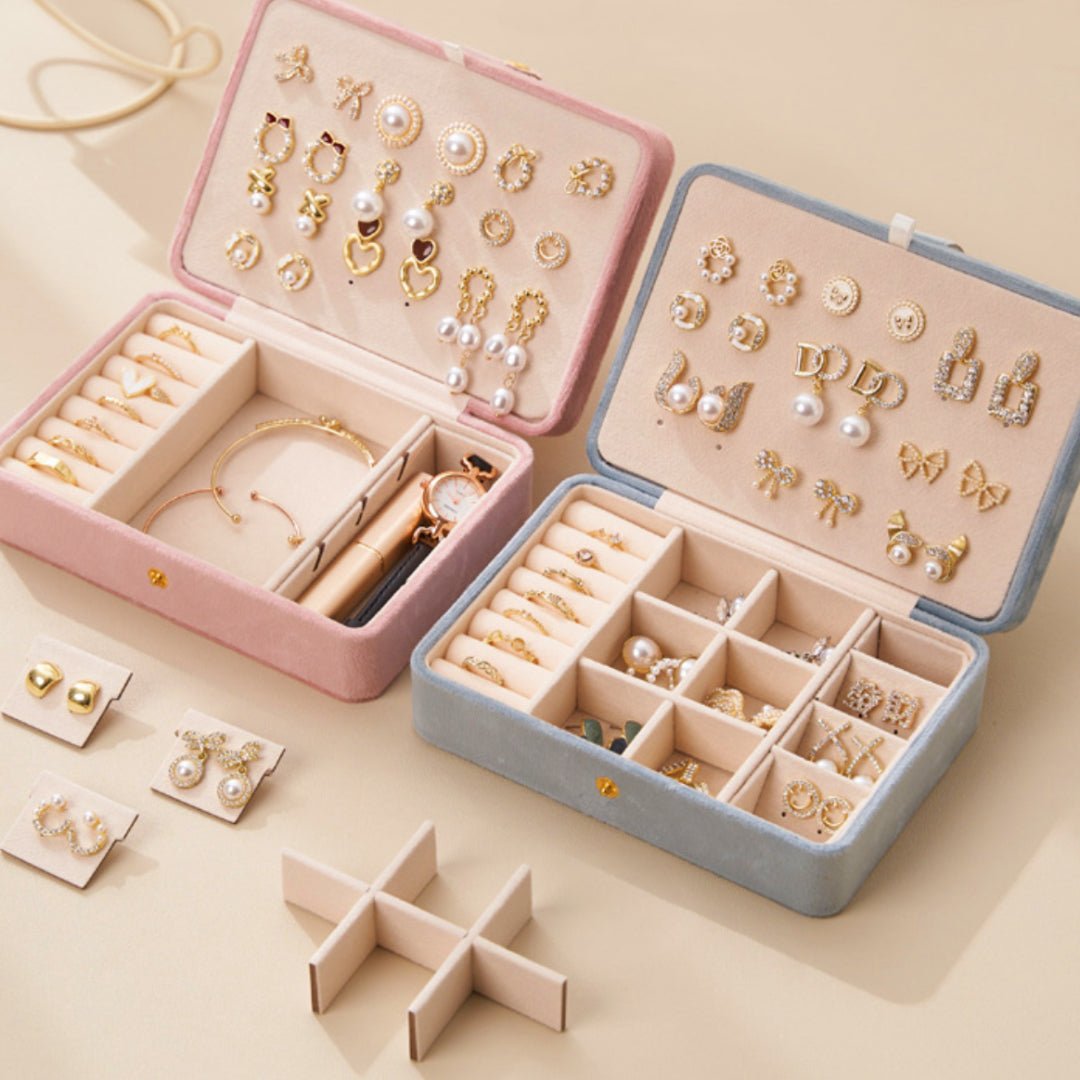 Coffret de Rangement à Bijoux en Velours – Format Compact 16,5 cm - Biloria