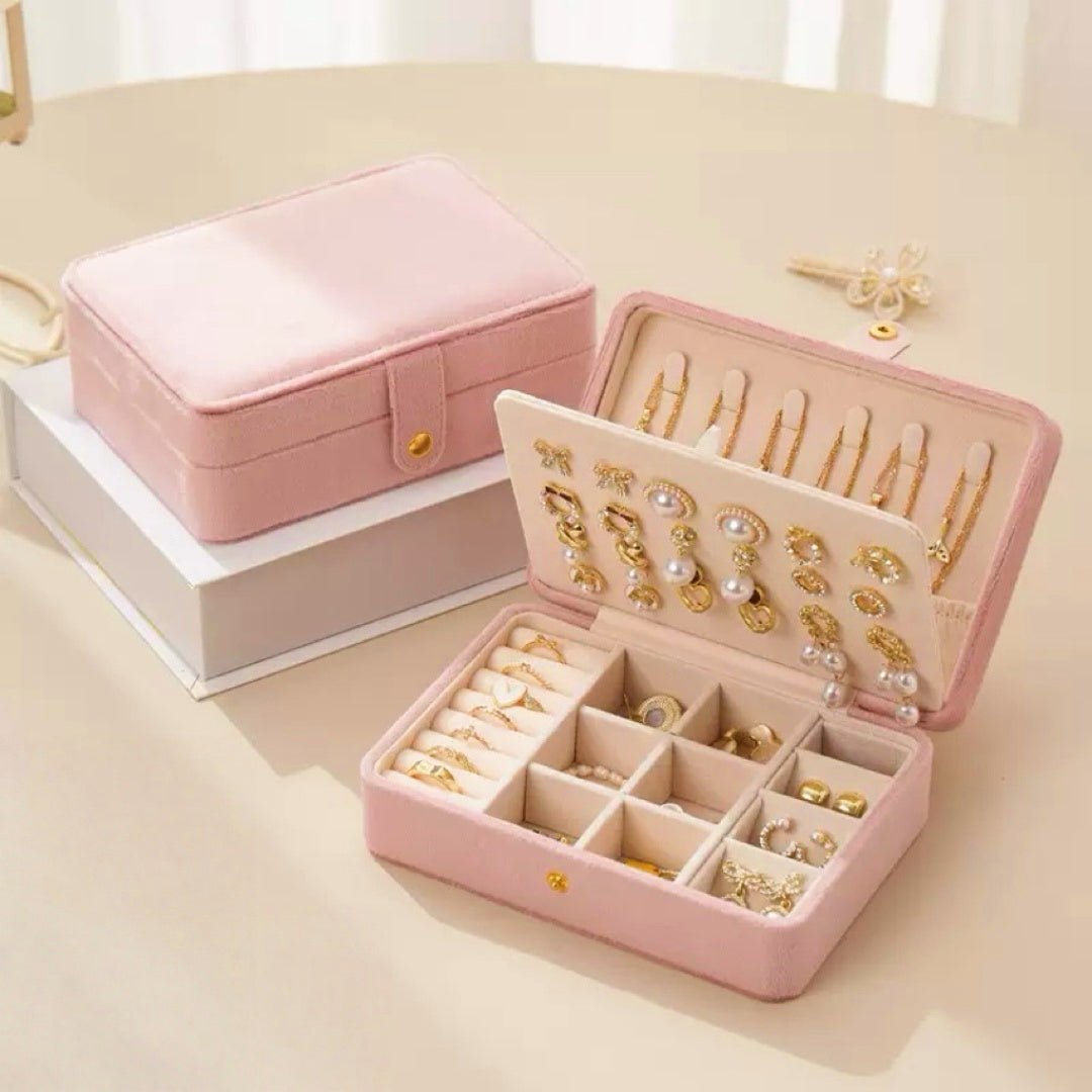 Coffret de Rangement à Bijoux en Velours – Format Compact 16,5 cm - Biloria