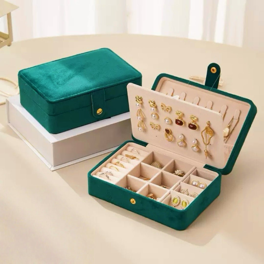 Coffret de Rangement à Bijoux en Velours – Format Compact - Biloria