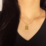 Collier Abaque de Fortune en Jade et Argent Plaqué Or - Biloria